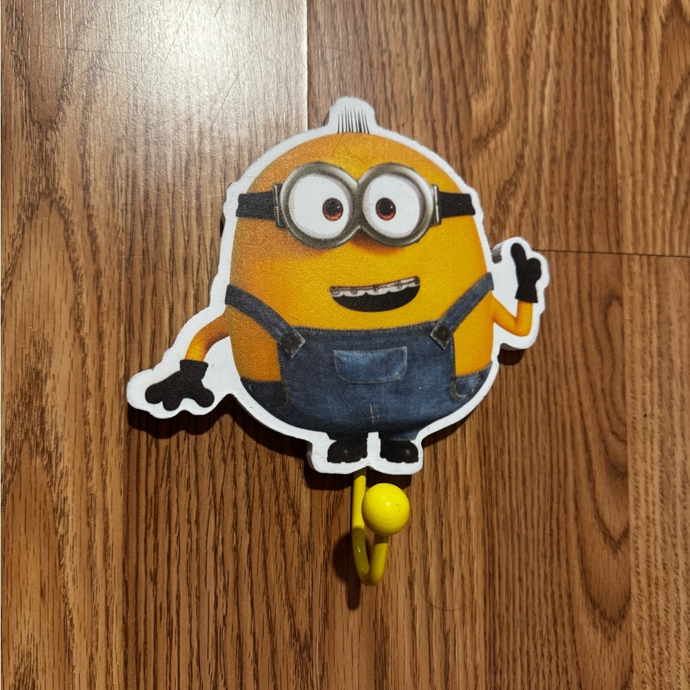 Minion Wall Hook with Yellow and Blue Design